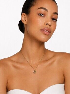 Nina Ricci Gold Tone Heart Pendant Necklace